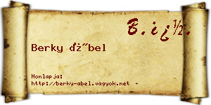 Berky Ábel névjegykártya