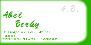 abel berky business card